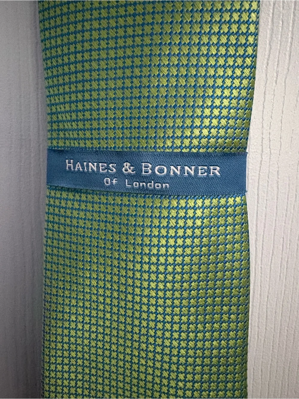 Haines & Bonner Green and Blue Woven Tie